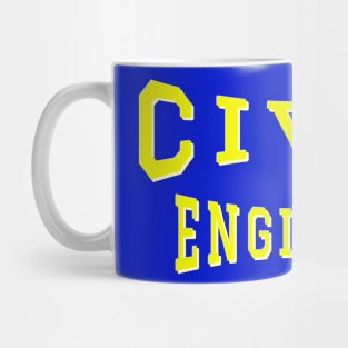 Civil Engineer in Yellow Color Text Mug